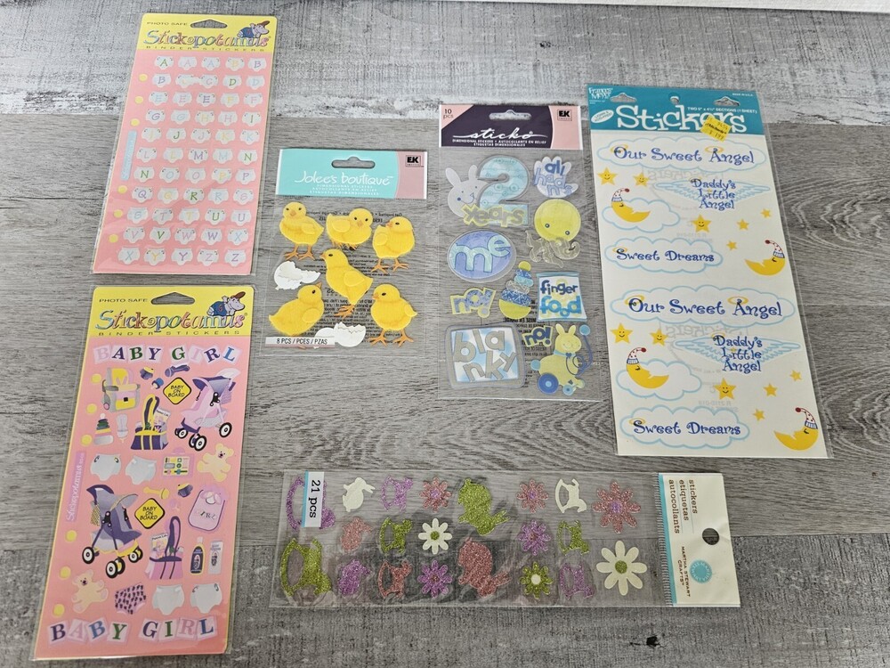 Babies Junk Journal Scrapbook Crafting Stickers Lot Baby Shower New
